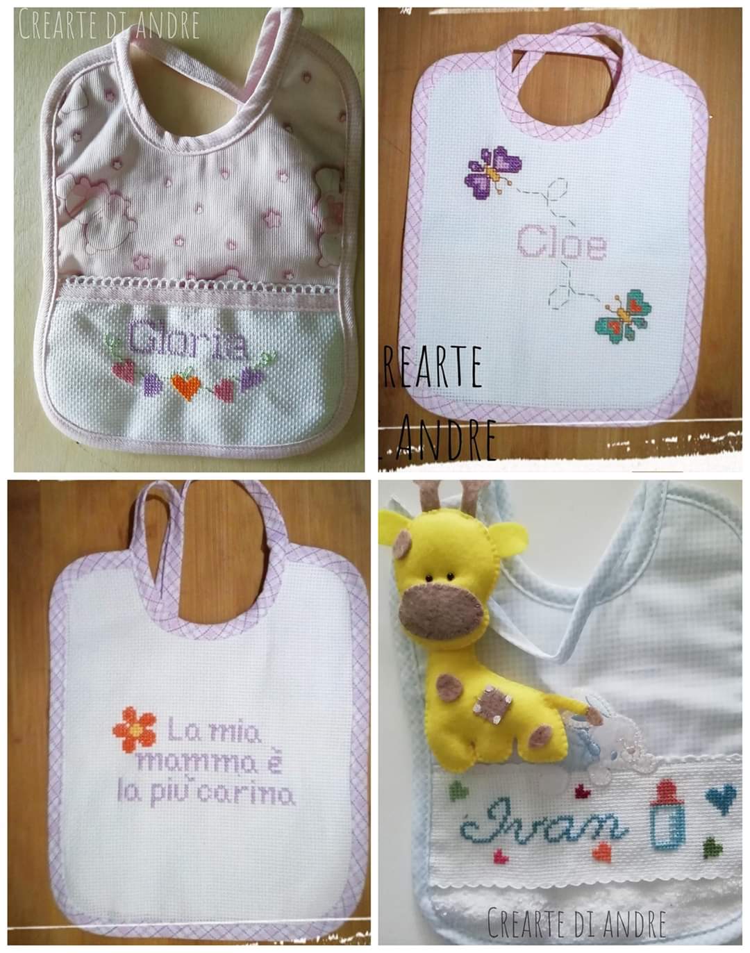 Bavaglioli bimbi ricamati e personalizzati